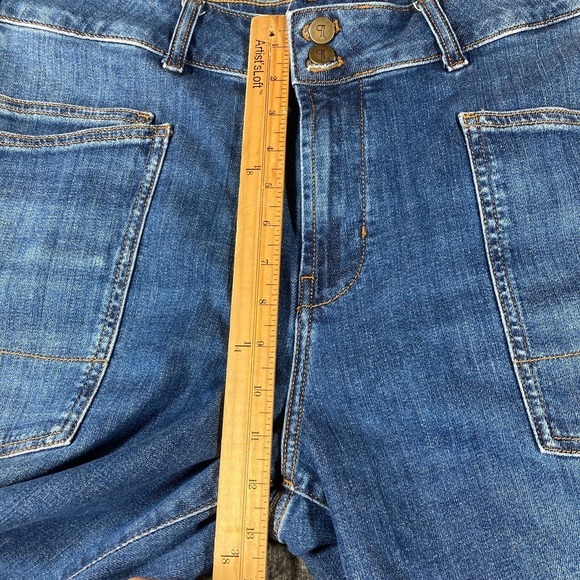 Pilcro‎ Cargo Jeans Womens Petite 33P Blue Cropped Ankle - Picture 8 of 13